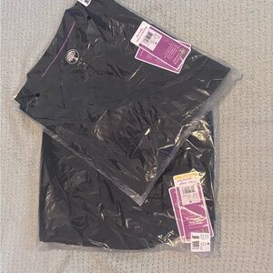 Healing Hands Black Mandarin Collar Top with Jogger pants scrub set